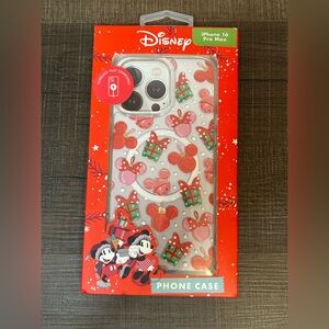 Disney Mickey & Minnie Mouse Ears Christmas Apple iPhone Case 16 Pro Max NWOT